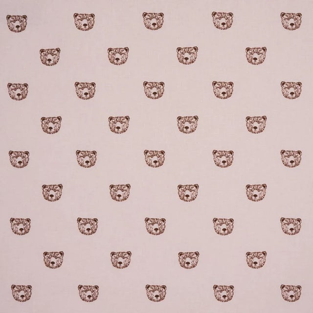 Sample - Schumacher x Marie-Chantal Bear High Performance Print Fabric in Blush For Sale