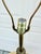 Vintage Brass and Glazed Metal Mid Century Lamp For Sale - Image 10 of 11