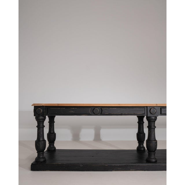 Mid 20th Century France Black Wood Console Table For Sale In Greensboro - Image 6 of 11
