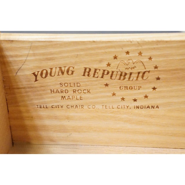 Wood Tell City Young Republic Solid Hard Rock Maple Colonial Early American 19" Nightstand For Sale - Image 7 of 11