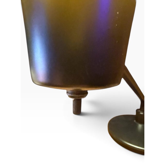 Vintage Mid-Century Modern Flying Saucer Desk Lamp With Fiberglass Shade For Sale - Image 4 of 7