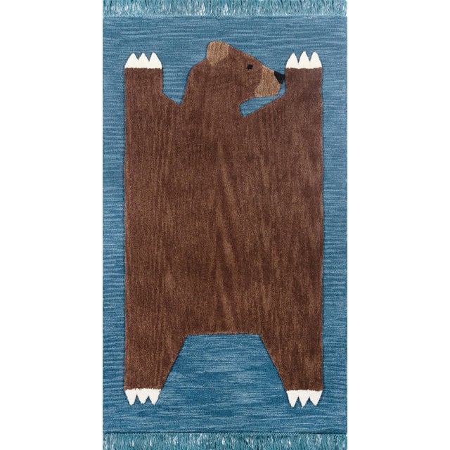 Novogratz by Momeni Atticus Teddy in Navy Rug - 4'X6' For Sale