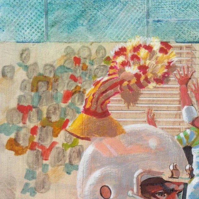 Stamped verso with certification of authenticity for Warren Edgar Lamm (American, 1937-2017) and painted circa 1975. This...