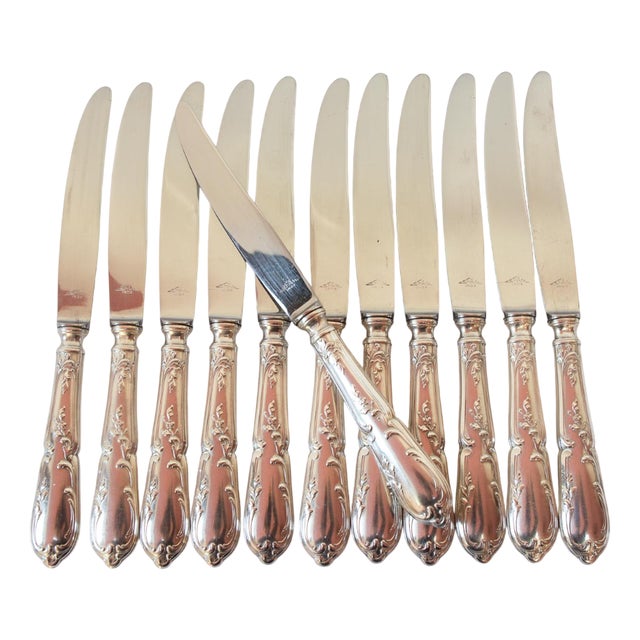 Vintage French Table Knife Set, 1940s, Set of 12 For Sale