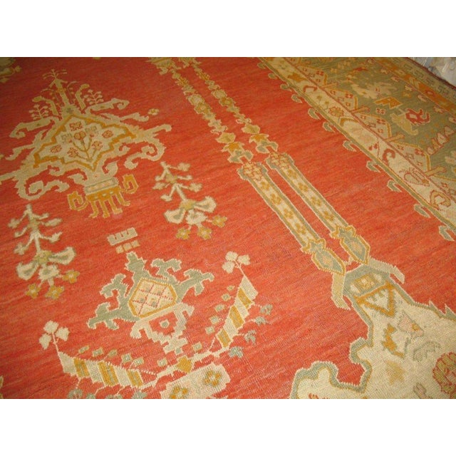 Zabihi Collection Turkish Antique Oushak Carpet For Sale - Image 11 of 12