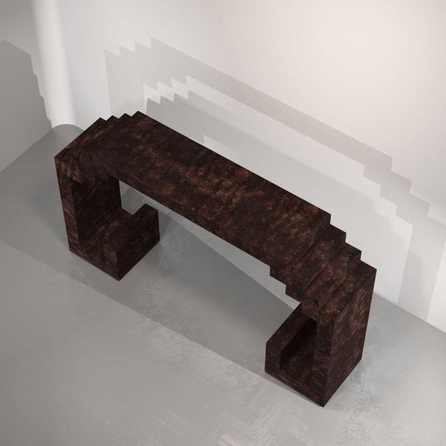 Mont console table by studio karen b dimensions: d 32 x w 150 x h 85 cm. Materials: mdf covered with mineral coating