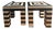Postmodern Black & White Stripe Tessellated Marble Accent Tables For Sale