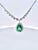 Emerald Pear-Shaped Cabochon Emerald & Diamond Halo Pendant Necklace in White Gold For Sale - Image 8 of 12