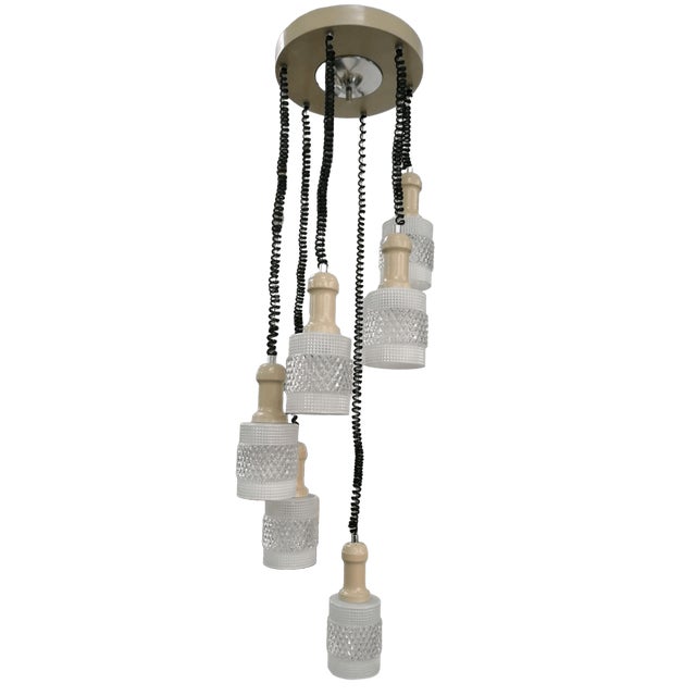 Elicoidale Murano Glass Chandelier with 6 Lights, 1960s For Sale - Image 6 of 7