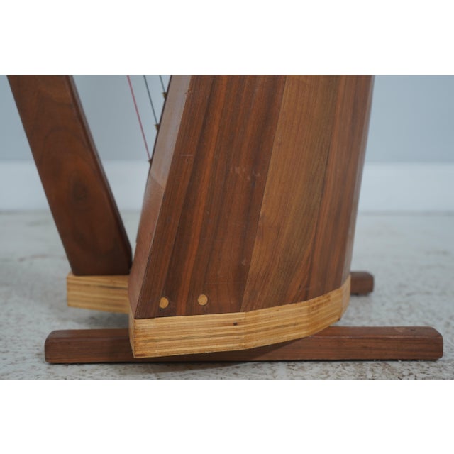 Studio Crafted Walnut Celtic Lever Harp For Sale - Image 11 of 17