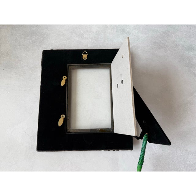 Textured Mixed Metal 4” X 6” Photo Frame Brutalist Style Autumn Leaves For Sale - Image 10 of 12