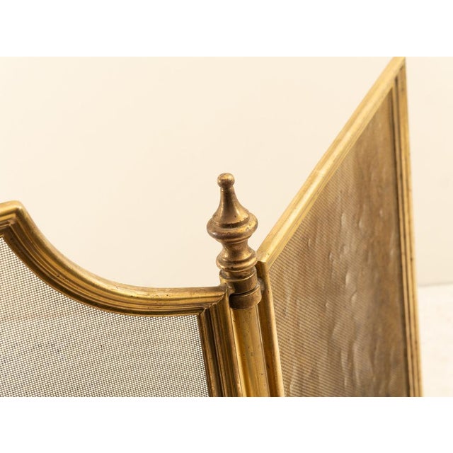 Brass Fireplace and Spark Guard Kit, 1970s, Set of 6 For Sale - Image 4 of 9