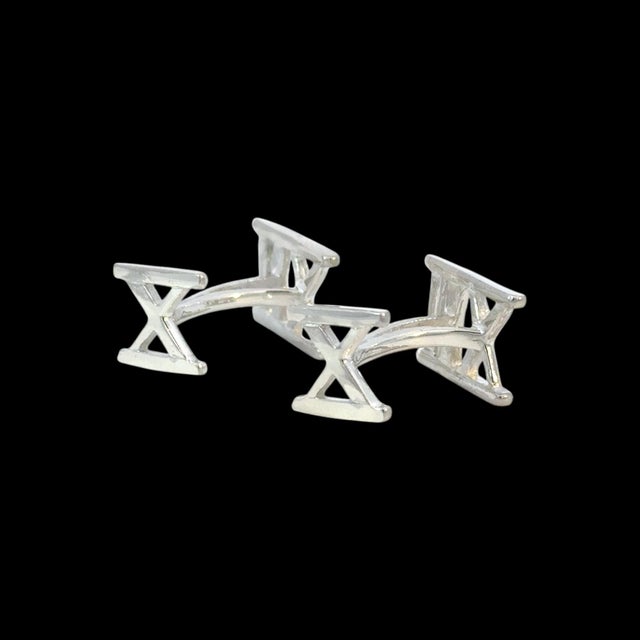 1990s 1990s Pair of Tiffany & Co Cufflinks Sterling Silver 6.20 Grams Estate For Sale - Image 5 of 7