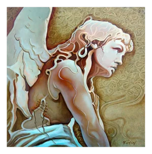 Vadim Kovalev, Coral Angel, Oil on Wood