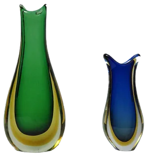 Italian Murano Glass Vases from Murano, 1960s, Set of 2
