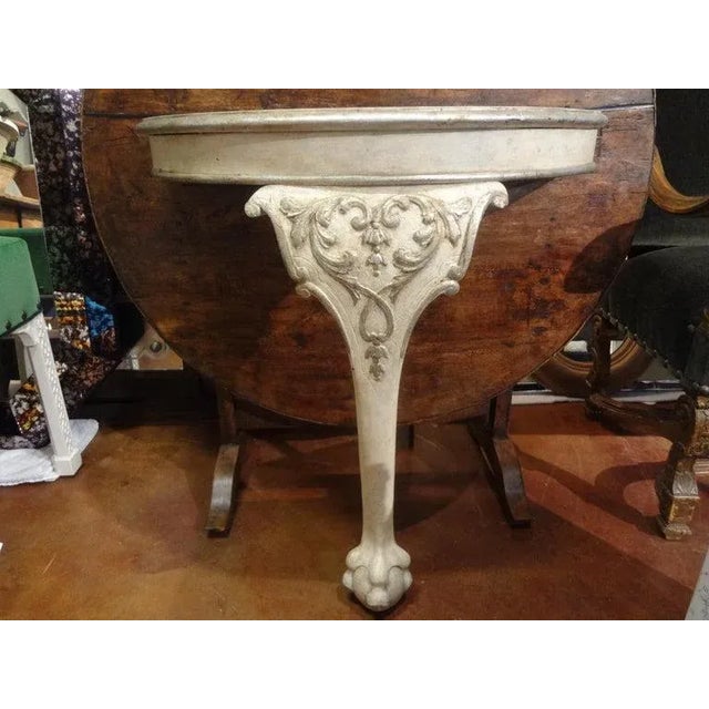 Pair of Venetian Painted and Parcel Gilt Console Tables For Sale - Image 4 of 13