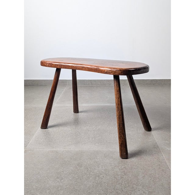 Wood Rustic Hand-Carved Wood Bench with Organic Free-Form Top, 1940s For Sale - Image 7 of 10