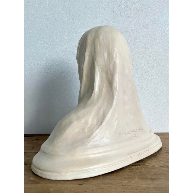 This evocative Symbolist bust, titled "Piline," is a rare original plaster maquette from the studio of celebrated sculptor...