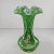 Glass Vintage Fenton Art Glass Vase Charleton Awco Green Overlay Roses Hand Painted For Sale - Image 7 of 11