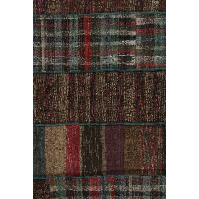 Modern Handwoven Modern Patchwork Kilim Rug in Polychromatic Striae by Rug & Kilim For Sale - Image 3 of 7