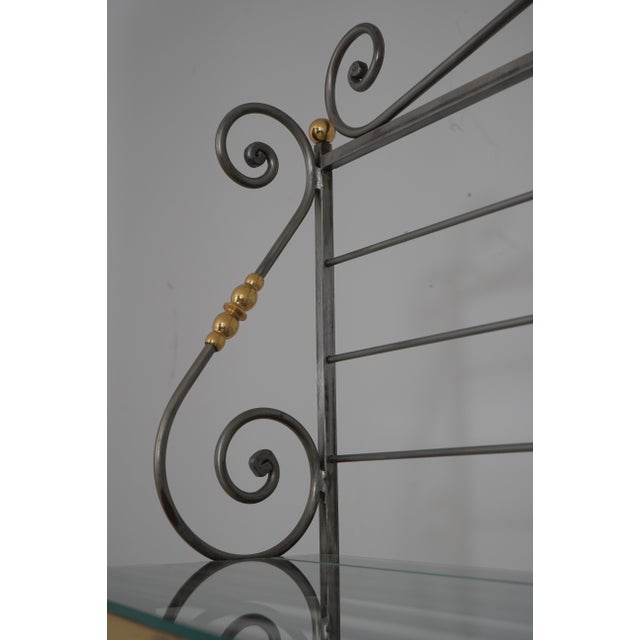 Charleston Forge French Country Style Large Wrought Iron Bakers Rack For Sale - Image 4 of 13
