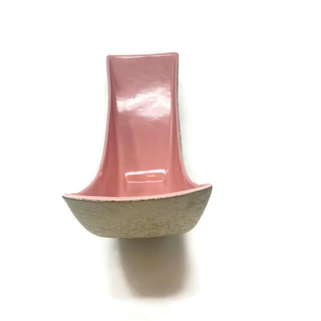 Pink Mid-Century Modern Kashani Crescent Pink & Gold Centerpiece Tray by Kenwood for Shawnee For Sale - Image 8 of 11