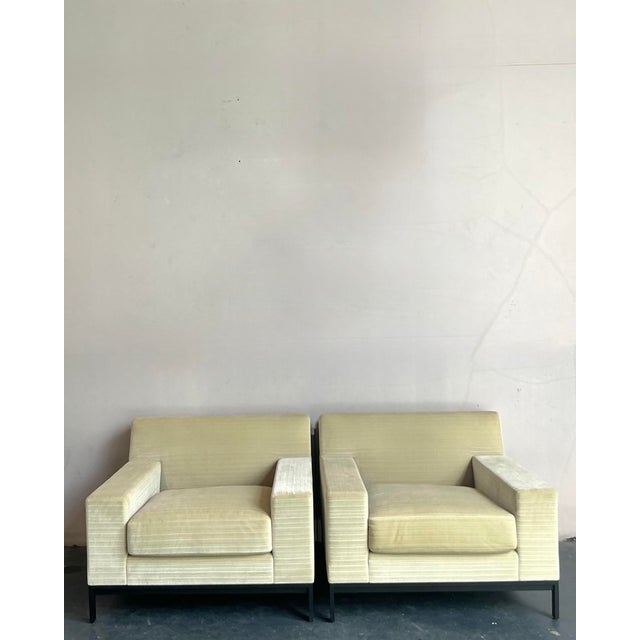 Late 20th Century Vintage Boho Christian Liagre Upholstered Arm Chairs - A Pair For Sale - Image 5 of 17