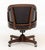 Black Modern Leather Upholstered Mahogany Swivel Chair For Sale - Image 8 of 8