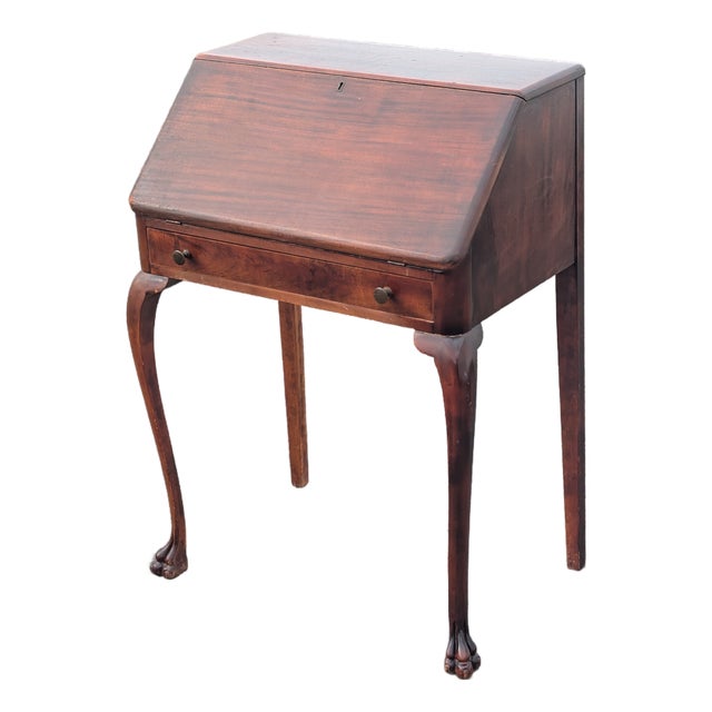 Early 20th Century Louis XVI Style Secretary Slant Top Drop Front Petite Desk For Sale