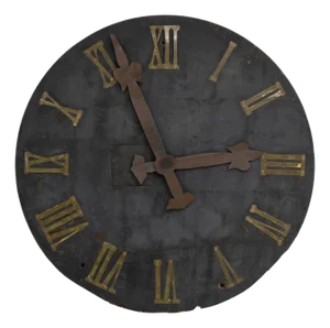 19th Century European Industrial Metal Wall Clock Face