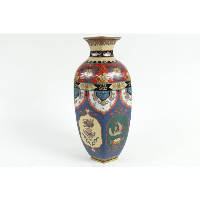 Antique Far East Hexagonal Cloisonne For Sale - Image 4 of 10