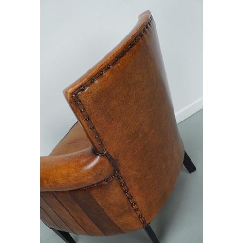 Vintage Dutch Cognac Club Chair in Leather For Sale - Image 16 of 18