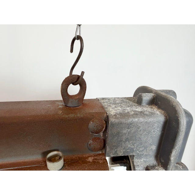 Industrial Grey Hanging Tube Light from Elektrosvit, 1970s For Sale - Image 12 of 18