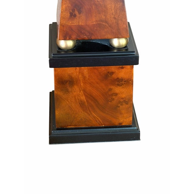 Grand Tour Pair of Vintage Burl Wood Obelisks by Decorative Crafts #8675 Neo- Classical For Sale - Image 3 of 8