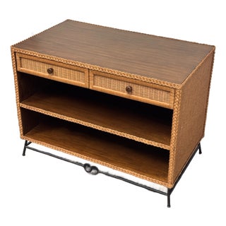 Peter Dunham for Hollywood at Home Wicker Nightstand For Sale