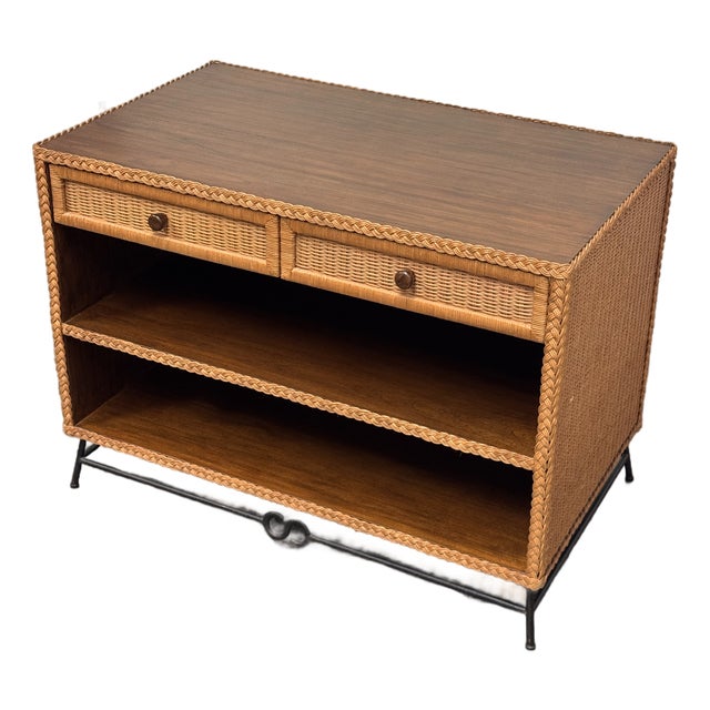 Peter Dunham for Hollywood at Home Wicker Nightstand For Sale
