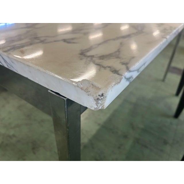 Marble and Metal Table attributed to Florence Knoll, 1960 For Sale - Image 6 of 11
