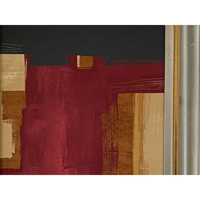 Abstract “Desire” Black Abstract Art in Vintage Frame, Transitional Living Room Art by JTS For Sale - Image 3 of 11