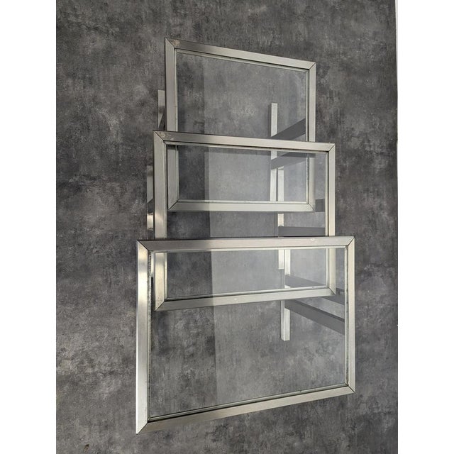 Space Age Nesting Tables in Chrome Steel, Set of 3 For Sale - Image 3 of 6