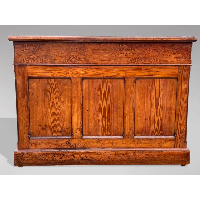 Pitch Pine Partners Desk, 1880s For Sale - Image 4 of 12