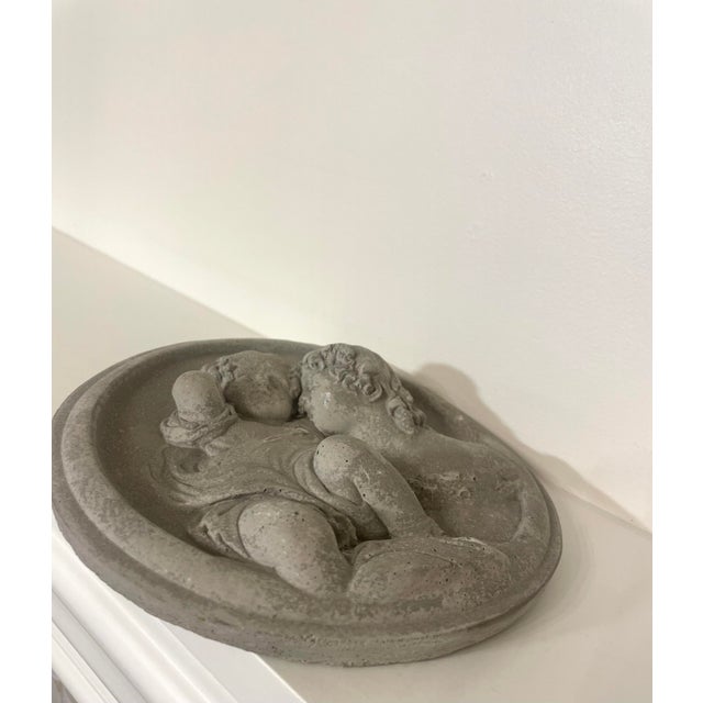 Sculpture Materials Vintage Garden Concrete Intaglio, the "Calmady Children" in the Style of Sir Thomas Lawrence For Sale - Image 7 of 11