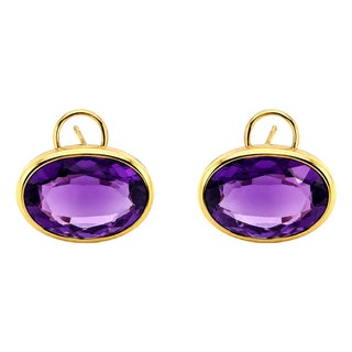 14k Amethyst Earrings, A Pair For Sale