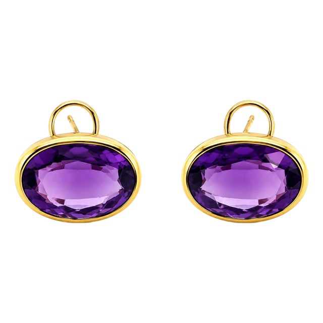 14k Amethyst Earrings, A Pair For Sale