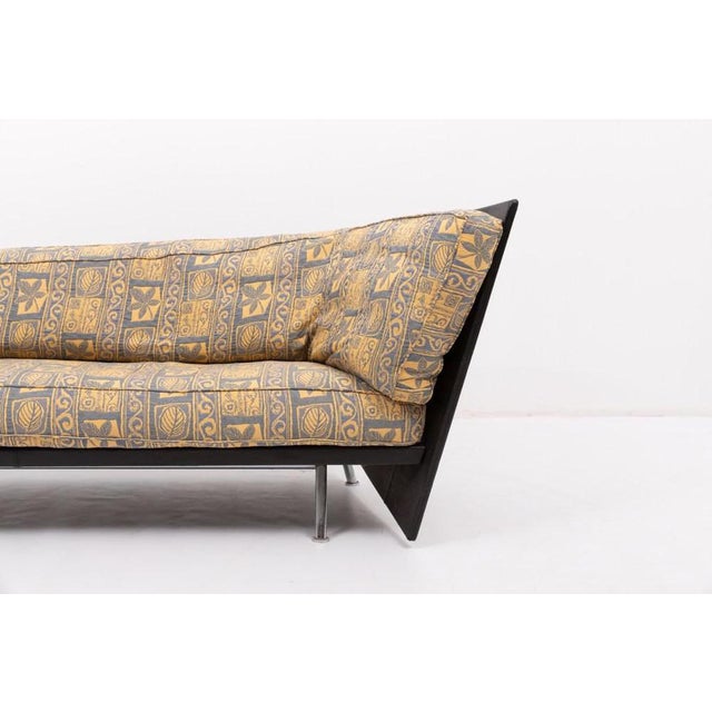 Italian Sculptural Felice Rossi asymmetrical sofa, model Isolabella produced in Italy 1970’s. It features black leather...