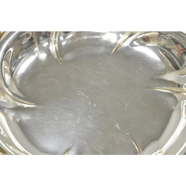 Silver Vintage Caravelle Victorian Style Silver Plated Scalloped Serving Dish Bowl For Sale - Image 8 of 13