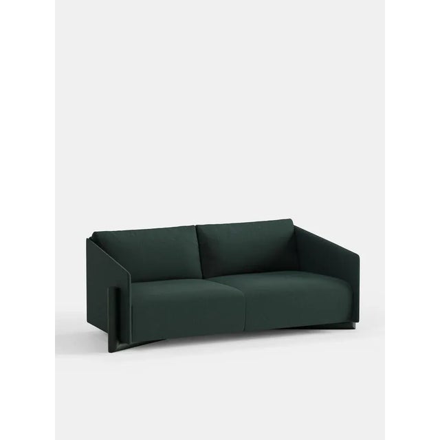 Green timber 3 seater sofa by kann design dimensions: d 104.5 x w 200 x h 75 cm. Materials: solid wood, elastic belts, hr...
