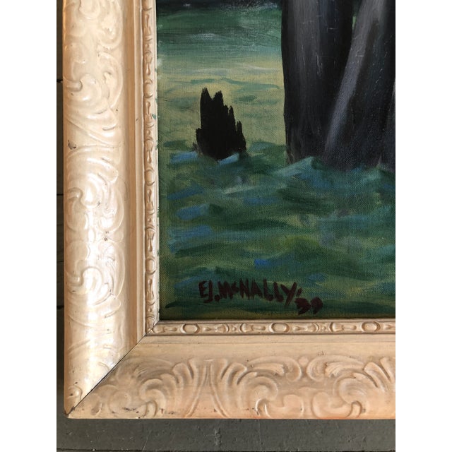 Original painting on canvas board Signed lower left 16 x 20 overall size with vintage original frame is 20 x 24