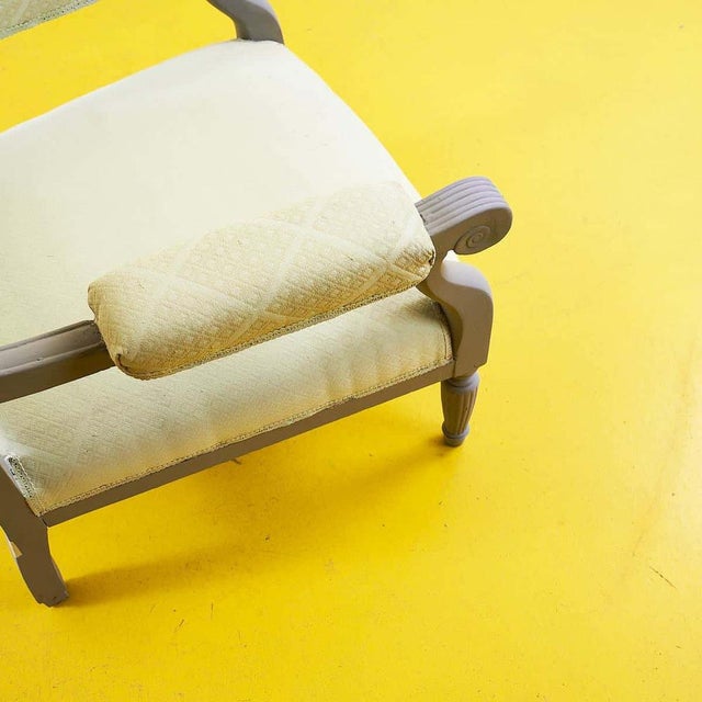 Vintage Armchair with Light Fabric For Sale - Image 6 of 11