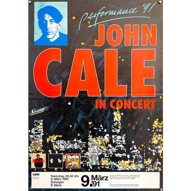 John Cale Performance 91 Concert Poster, 1991 For Sale