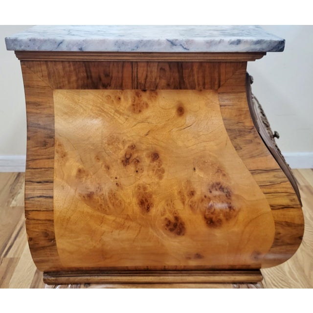 Antique French Country Louis XV Style Carved & Marble Top Bombay Chest For Sale - Image 11 of 16